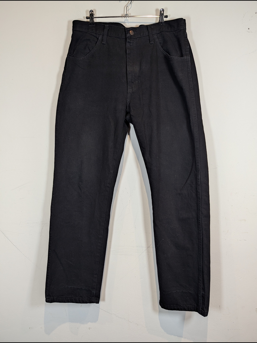 Men's Rustler Black Casual Jeans, Size 35x30
